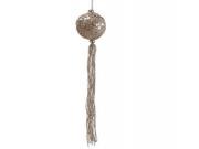 12 Seasons of Elegance Pale Gold Glitter Christmas Ball Ornament with Tassels