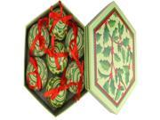 7 Piece Red and Green Holly Berry Decoupage Shatterproof Christmas Ball Ornament Set 2.75