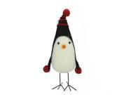 8 Red and Black Felt Bird with Winter Hat Decorative Christmas Ornament