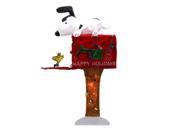 36 Pre Lit Peanuts Snoopy with Red Mailbox Animated Christmas Yard Art Decoration Clear Lights