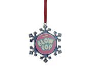 3.5 Silver Plated Snowflake Blow Pop Candy Logo Christmas Ornament with European Crystals