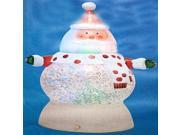 7 Battery Operated LED Lighted Color Changing Santa Claus Christmas Glitterdome