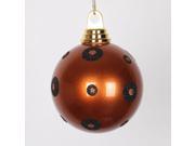 Candy Copper with Black Glitter Polka Dots Christmas Ball Ornament 4.75 120mm