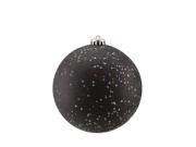 Shatterproof Jet Black Holographic Glitter Christmas Ball Ornament 6 150mm