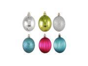 100ct Jewel Tone 3 Finish Shatterproof Christmas Ball Ornaments 2.5 60mm