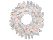 36 Pre Lit Crystal White Spruce Artificial Christmas Wreath Multi Lights