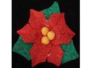 22 Christmas Traditions Pre Lit Tinsel Poinsettia Christmas Window Decoration