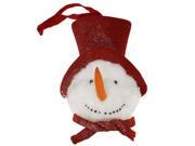 15 Glittered Snowman Head Soft Plush Hanging Christmas Decoration