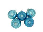 5ct Shiny Matte Turquoise Blue Retro Reflector Shatterproof Christmas Ball Ornaments 3.25 80mm