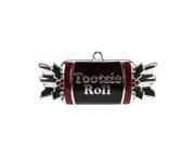 3.25 Silver Plated Tootsie Roll Candy Shaped Logo Christmas Ornament with European Crystals