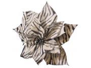 11 Diva Safari Black and White Zebra Print Flower Clip On Christmas Ornament