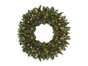 Commercial 8 Pre Lit Canadian Pine Artificial Christmas Wreath Clear Lights