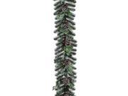 6 x 12 Artificial Flocked Pine Cone and Eucalyptus Christmas Garland Unlit