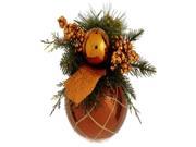 8 Brown and Orange Pine Cone and Berry Glittered Christmas Ball Ornament Decor