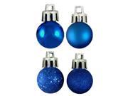 18ct Lavish Blue 4 Finish Shatterproof Christmas Ball Ornaments 1.25 30mm