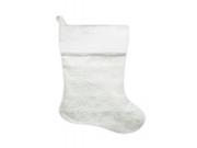 20.5 Iridescent Glitter Snowflake Print Christmas Stocking with White Faux Fur Cuff