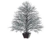 51 Potted Silver Black Glittered Berry Christmas Topiary Tree XBZ728 SI
