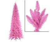 9 Pre Lit Slim Pink Ashley Spruce Christmas Tree Clear Pink Lights