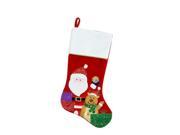 20.5 Red and White Santa Claus and Reindeer with Glitter Presents Christmas Stocking