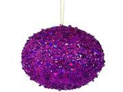 Fancy Purple Holographic Glitter Drenched Christmas Ball Ornament 4.75 120mm
