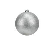 Shatterproof Silver Splendor Holographic Glitter Christmas Ball Ornament 6 150mm