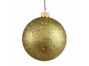 Olive Green Holographic Glitter Shatterproof Christmas Ball Ornament 4 100mm