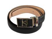 Negative Ion Leather Dress Belt with Buckle Type A Black