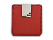 Red Faux Leather Compact Mirror W photo Insert