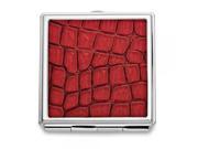 Red Faux Leather Compact Mirror