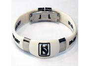 Resizable Slim Negative Ion Health Wristband with Clasp White Black