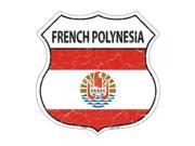 French Polynesia Country Flag Highway Shield Metal Sign HS 252