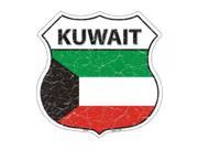 Smart Blonde Lightweight Durable Kuwait Country Flag Highway Shield Metal Sign HS 304