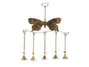 Metal Butterfly Wind Chime In Attractive Antique Brass Finish