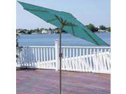 9 Outdoor Patio Market Umbrella with Hand Crank and Tilt Turquoise Teal