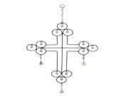 Attractive Rustic Metal Wind Chime With A Cross Designs