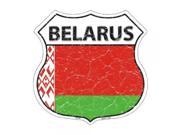 Smart Blonde Belarus Country Flag Highway Shield Metal Logo Sign HS 184