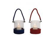 Gls Rope Lantern 2 Asst 7 Inches Width 14 Inches Height