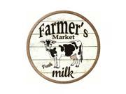 Smart Blonde Farmers Market Milk Novelty Metal Circular Sign C 592