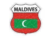Smart Blonde Lightweight Durable Maldives Country Flag Highway Shield Metal Sign HS 323