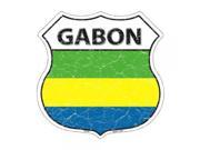 Smart Blonde Lightweight Durable Gabon Country Flag Highway Shield Metal Sign HS 254