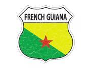 French Guiana Country Flag Highway Shield Metal Sign HS 251