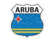 Smart Blonde Aruba Country Flag Highway Shield Metal Logo Sign HS 176
