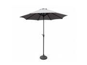 9 Outdoor Patio Market Umbrella with Hand Crank and Tilt Gray