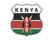 Smart Blonde Lightweight Durable Kenya Country Flag Highway Shield Metal Sign HS 298