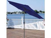 9 Outdoor Patio Market Umbrella with Hand Crank and Tilt Navy Blue