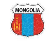 Smart Blonde Lightweight Durable Mongolia Country Flag Highway Shield Metal Sign HS 337