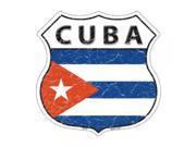 Smart Blonde Cuba Country Flag Highway Shield Metal Logo Sign HS 227