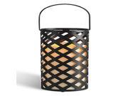 Gerson 34484 12.3 Criss Cross Lantern Wavy Edge Battery Operated LED Wax Candle Light with Timer