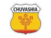 Smart Blonde Chuvashia Country Flag Highway Shield Metal Logo Sign HS 215