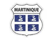 Smart Blonde Lightweight Durable Martinique Country Flag Highway Shield Metal Sign HS 328